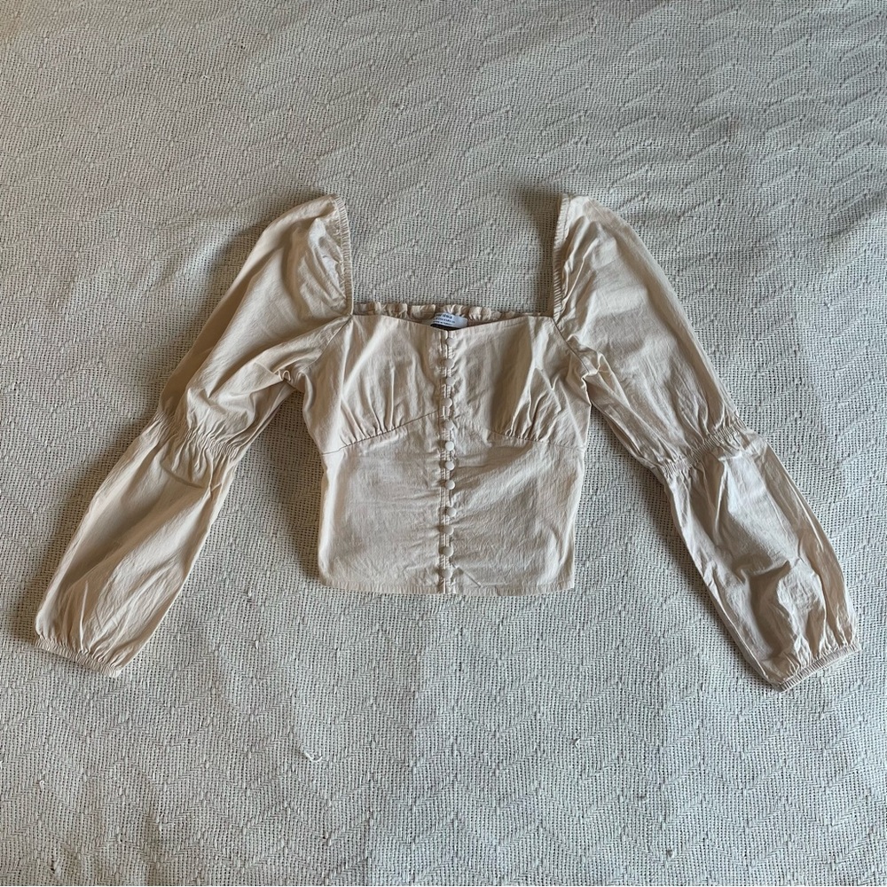 Bershka Cream Puff Sleeve Blouse